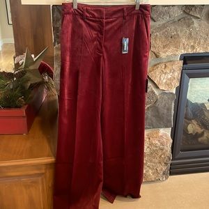 NWT velvet merlot colored pants. High waisted, perfect for the holidays.